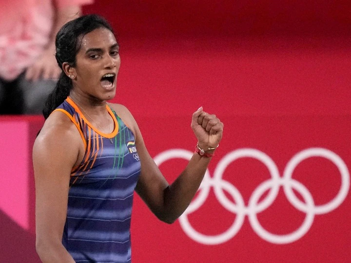 P.V. Sindhu in the quarterfinals of the French Open badminton tournament