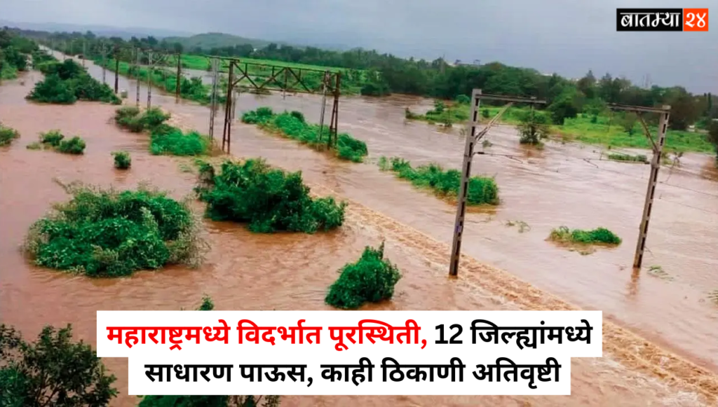 Maharashtra Rains Update: विदर्भात पूरस्थिती, 12 जिल्ह्यांमध्ये साधारण पाऊस, काही ठिकाणी अतिवृष्टी, जाणून घ्या..
