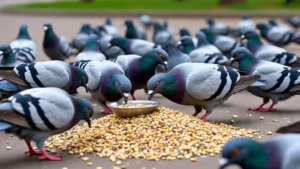 Feeding pigeons in Mumbai-Dadar