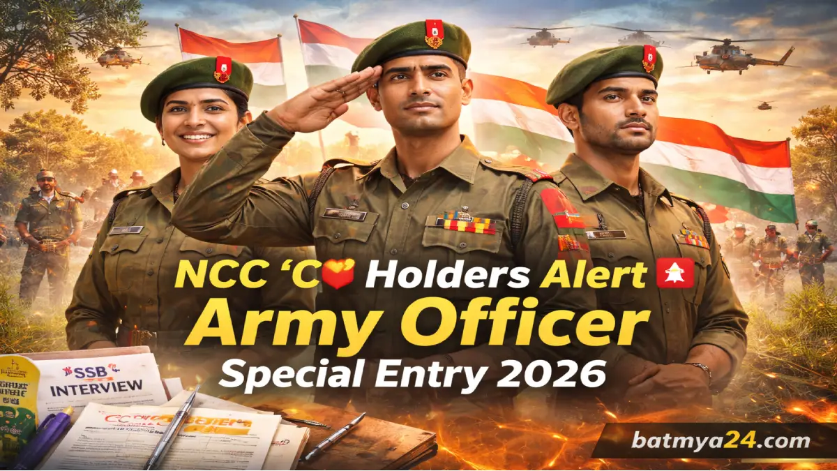 NCC ‘C’ Certificate? मग Army Officer Entry 2026 तुमच्यासाठीच!