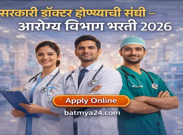 आरोग्य विभाग MO भरती 2026 – 1440 वैद्यकीय अधिकारी जागांसाठी ऑनलाईन अर्ज