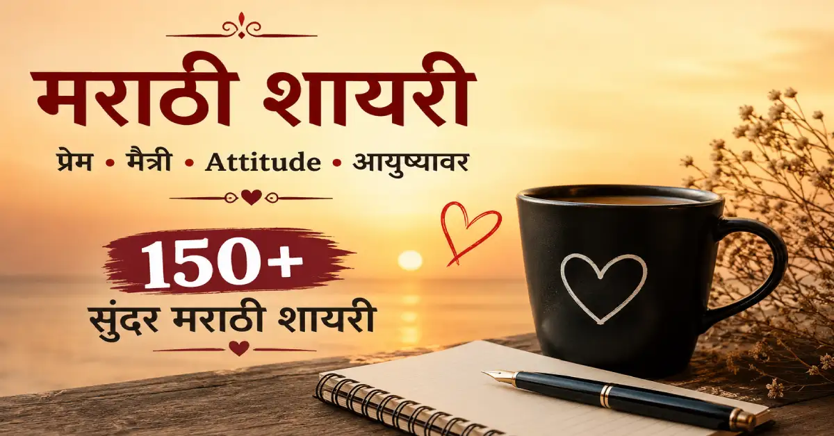 Marathi Shayari – प्रेम, मैत्री, Attitude आणि आयुष्यावर 150+ सुंदर मराठी शायरी
