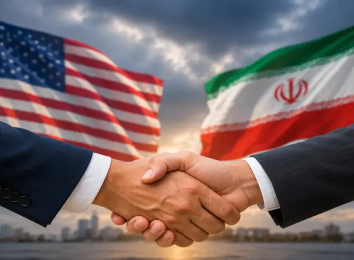 US Iran Peace Deal 2026 आणि अमेरिका इराण संघर्षाचे दृश्य
