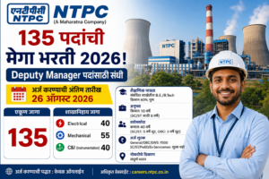 NTPC Recruitment 2026 – 135 Deputy Manager PostsNTPC Recruitment 2026 – 135 Deputy Manager Posts