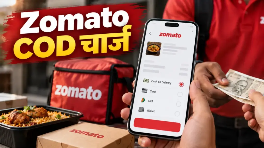 Zomato Cash on Delivery वर अतिरिक्त शुल्क