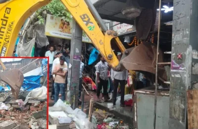 डोंबिवलीत बस थांब्याजवळील टपऱ्यांवर कारवाई; प्रवाशांना मोठा दिलासा