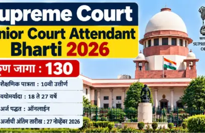 Supreme Court Junior Court Attendant Bharti 2026: सर्वोच्च न्यायालयात 130 जागांसाठी भरती